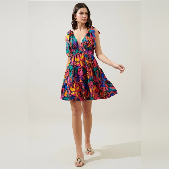 SUGARLIPS | Talullah Tie Strap Tiered Mini Dress - Picture 1 of 7
